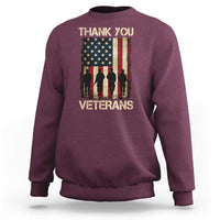 Thank You Veterans Sweatshirt Veterans Day Patriotic American Flag - Wonder Print Shop