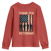 Thank You Veterans Youth Sweatshirt Veterans Day Patriotic American Flag - Wonder Print Shop