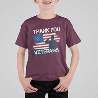 Thank You Veterans T Shirt For Kid Never Forget Veterans Military Appreciation US Flag - Wonder Print Shop