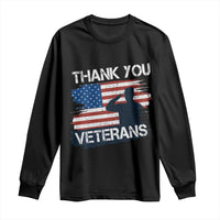 Thank You Veterans Long Sleeve Shirt Never Forget Veterans Military Appreciation US Flag - Wonder Print Shop