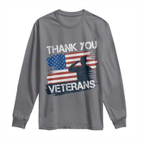 Thank You Veterans Long Sleeve Shirt Never Forget Veterans Military Appreciation US Flag - Wonder Print Shop