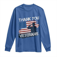 Thank You Veterans Long Sleeve Shirt Never Forget Veterans Military Appreciation US Flag - Wonder Print Shop