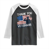 Thank You Veterans Raglan Shirt Never Forget Veterans Military Appreciation US Flag - Wonder Print Shop