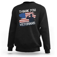 Thank You Veterans Sweatshirt Never Forget Veterans Military Appreciation US Flag - Wonder Print Shop