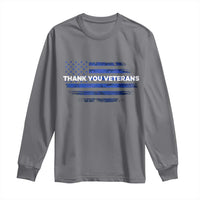 Thank You Veterans Long Sleeve Shirt Never Forget Veterans Day Grunge American Flag - Wonder Print Shop