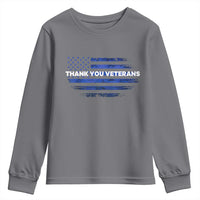 Thank You Veterans Youth Sweatshirt Never Forget Veterans Day Grunge American Flag - Wonder Print Shop