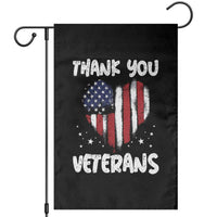 Thank You Veterans Garden Flag Patriotic Veterans Day Grunge USA Flag Heart - Wonder Print Shop