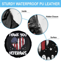 Thank You Veterans Spare Tire Cover Patriotic Veterans Day Grunge USA Flag Heart - Wonder Print Shop