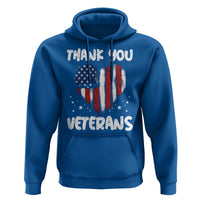 Thank You Veterans Hoodie Patriotic Veterans Day Grunge USA Flag Heart - Wonder Print Shop