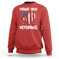 Thank You Veterans Sweatshirt Patriotic Veterans Day Grunge USA Flag Heart - Wonder Print Shop