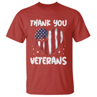 Thank You Veterans T Shirt Patriotic Veterans Day Grunge USA Flag Heart - Wonder Print Shop