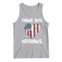 Thank You Veterans Tank Top Patriotic Veterans Day Grunge USA Flag Heart - Wonder Print Shop