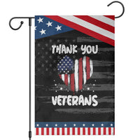 Thank You Veterans Garden Flag Patriotic Veterans Day Grunge USA Flag Heart