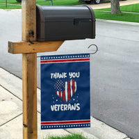 Thank You Veterans Garden Flag Patriotic Veterans Day Grunge USA Flag Heart
