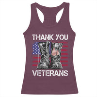 Thank You Veterans Racerback Tank Top American Flag Military Supportive Veterans Day - Wonder Print Shop