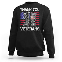 Thank You Veterans Sweatshirt American Flag Military Supportive Veterans Day - Wonder Print Shop