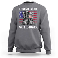 Thank You Veterans Sweatshirt American Flag Military Supportive Veterans Day - Wonder Print Shop
