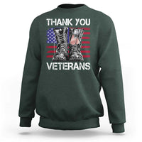 Thank You Veterans Sweatshirt American Flag Military Supportive Veterans Day - Wonder Print Shop