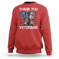 Thank You Veterans Sweatshirt American Flag Military Supportive Veterans Day - Wonder Print Shop