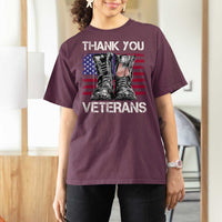 Thank You Veterans T Shirt For Women American Flag Military Supportive Veterans Day - Wonder Print Shop