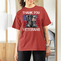 Thank You Veterans T Shirt For Women American Flag Military Supportive Veterans Day - Wonder Print Shop