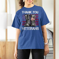 Thank You Veterans T Shirt For Women American Flag Military Supportive Veterans Day - Wonder Print Shop