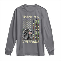Thank You Veterans Long Sleeve Shirt Camo American Flag Military Supportive Veterans Day - Wonder Print Shop