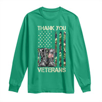 Thank You Veterans Long Sleeve Shirt Camo American Flag Military Supportive Veterans Day - Wonder Print Shop