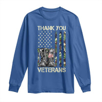 Thank You Veterans Long Sleeve Shirt Camo American Flag Military Supportive Veterans Day - Wonder Print Shop