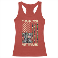 Thank You Veterans Racerback Tank Top Camo American Flag Military Supportive Veterans Day - Wonder Print Shop