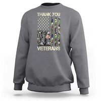Thank You Veterans Sweatshirt Camo American Flag Military Supportive Veterans Day - Wonder Print Shop