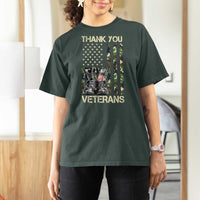 Thank You Veterans T Shirt For Women Camo American Flag Military Supportive Veterans Day - Wonder Print Shop