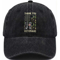 Thank You Veterans Washed Cotton Baseball Cap Camo American Flag Military Supportive Veterans Day