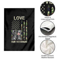 Love Our Veterans Garden Flag Camo American Flag Military Supportive Veterans Day - Wonder Print Shop
