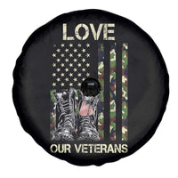 Love Our Veterans Spare Tire Cover Camo American Flag Military Supportive Veterans Day - Wonder Print Shop