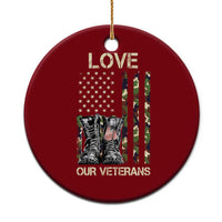 Love Our Veterans Ceramic Ornament Camo American Flag Military Supportive Veterans Day - Wonder Print Shop