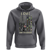 Love Our Veterans Hoodie Camo American Flag Military Supportive Veterans Day - Wonder Print Shop