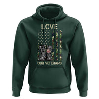 Love Our Veterans Hoodie Camo American Flag Military Supportive Veterans Day - Wonder Print Shop