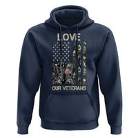 Love Our Veterans Hoodie Camo American Flag Military Supportive Veterans Day - Wonder Print Shop