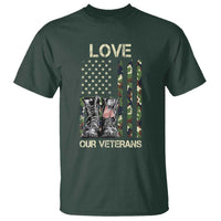 Love Our Veterans T Shirt Camo American Flag Military Supportive Veterans Day - Wonder Print Shop