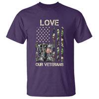 Love Our Veterans T Shirt Camo American Flag Military Supportive Veterans Day - Wonder Print Shop