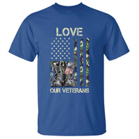 Love Our Veterans T Shirt Camo American Flag Military Supportive Veterans Day - Wonder Print Shop