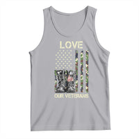 Love Our Veterans Tank Top Camo American Flag Military Supportive Veterans Day - Wonder Print Shop