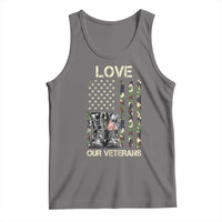 Love Our Veterans Tank Top Camo American Flag Military Supportive Veterans Day - Wonder Print Shop