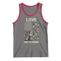 Love Our Veterans Tank Top Camo American Flag Military Supportive Veterans Day - Wonder Print Shop