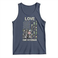 Love Our Veterans Tank Top Camo American Flag Military Supportive Veterans Day - Wonder Print Shop