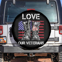 Love Our Veterans Spare Tire Cover American Flag Military Supportive Veterans Day - Wonder Print Shop