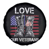 Love Our Veterans Spare Tire Cover American Flag Military Supportive Veterans Day - Wonder Print Shop