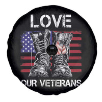 Love Our Veterans Spare Tire Cover American Flag Military Supportive Veterans Day - Wonder Print Shop