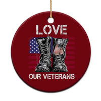 Love Our Veterans Ceramic Ornament American Flag Military Supportive Veterans Day - Wonder Print Shop